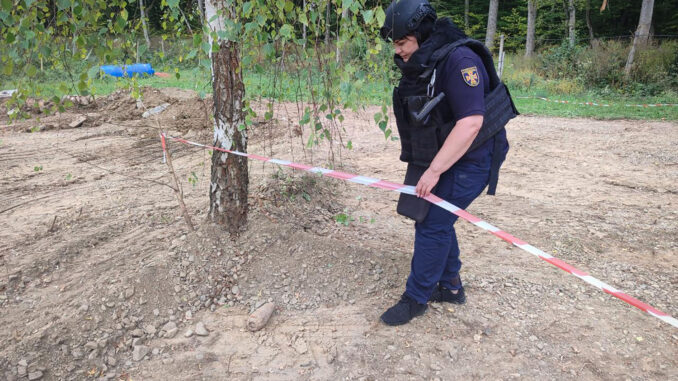 У Нижньому Солотвині знайшли мінометну міну часів Другої світової