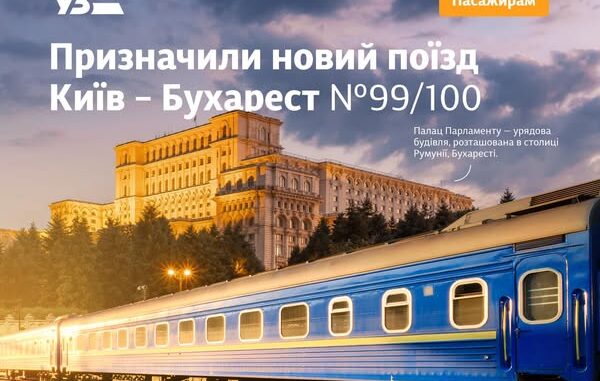 Новий міжнародний потяг Київ – Бухарест: понад 300 квитків продано за два дні