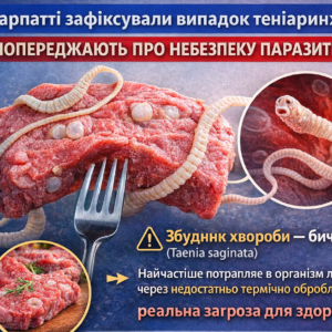 На Закарпатті зафіксували випадок теніаринхозу: медики попереджають про небезпеку паразитів у м’ясі