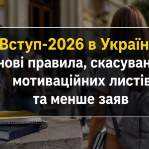Вступ-2026 в Україні: нові правила, скасування мотиваційних листів та менше заяв