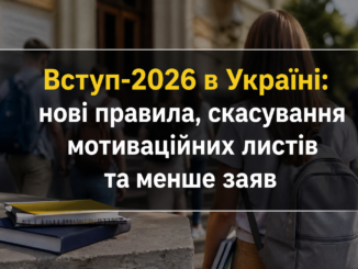 Вступ-2026 в Україні: нові правила, скасування мотиваційних листів та менше заяв