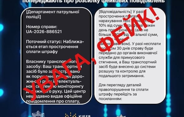 Шахраї розсилають фейкові повідомлення про штрафи ПДР: у поліції попередили водіїв