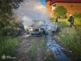 У селі Ільниця Хустського району ввечері 14 червня спалахнув легковий автомобіль ВАЗ-21093. На момент прибуття рятувальників транспортний засіб уже був охоплений полум’ям