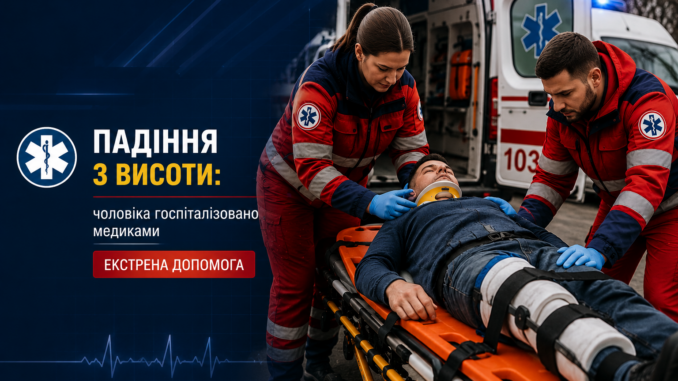 Падіння з чотириметрової висоти: на Закарпатті медики екстрено госпіталізували 32-річного чоловіка