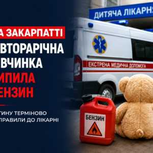 На Закарпатті півторарічна дівчинка випадково випила бензин: дитину терміново доправили до лікарні
