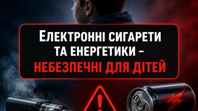 Електронні сигарети та енергетики - небезпечні для дітей