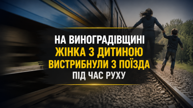 На Виноградівщині сталася надзвичайна подія — 31-річна жінка разом із 9-річним сином вистрибнули з поїзда під час його руху. Обоє отримали травми та були госпіталізовані до лікарні.