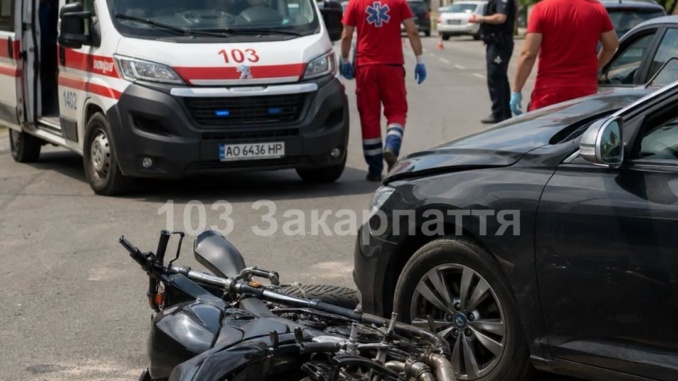 На Тячівщині зіткнулися авто та мотоцикл: травмувалися двоє чоловіків