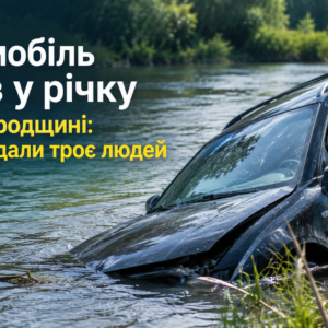 Автомобіль злетів у річку на Ужгородщині: постраждали жінка та дитина