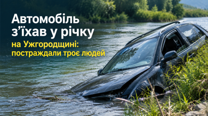Автомобіль злетів у річку на Ужгородщині: постраждали жінка та дитина